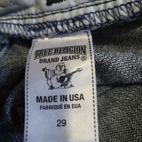 TRUE RELIGION "Cassie" Stars And Stripes Semi Distressed Cotton Denim Shorts. 29 - Picture 8 of 14